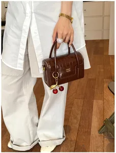 Stylish crocodile pattern handbag for women, chic top handle crossbody bag for autumn.