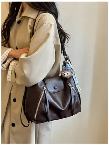 Donna marrone zaino multifunzionale PU pelle casual pendolare elegante borsa a spalla