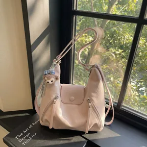 Zaino da Donna Multifunzionale in Pelle PU Grande Capacità Borsa a Spalla Urban Minimalista Tinta Unita Alla Moda Borsa Tote