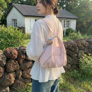 Zaino convertibile rosa da donna borsa tote casual elegante borsa a spalla multifunzione