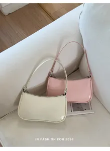 Chic women small underarm shoulder bag stylish PU leather trendy fashion handbag 2026
