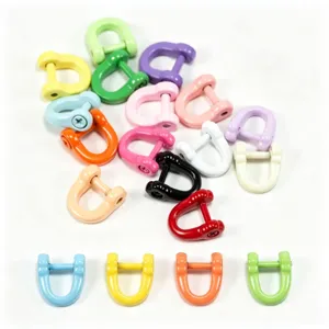 Colorful alloy horseshoe shackles D shaped metal buckles for DIY crafts and keychains