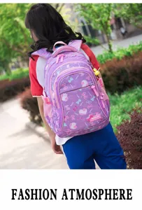Zaino scolastico impermeabile per ragazze, borsa leggera a doppia tracolla con stampe carine.