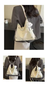 Large capacity butterfly tote bag for women, stylish versatile commuter dual-use backpack.