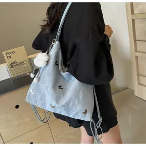 Large capacity butterfly tote bag women fashion commuter backpack casual stylish shoulder bag.