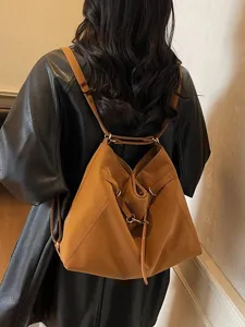 Women casual vintage convertible backpack stylish leather shoulder bag casual tote purse