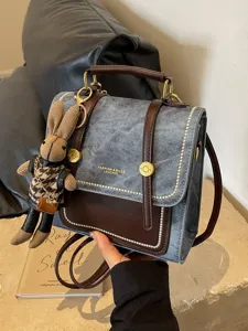 Sac à dos et sac à main de mode élégant avec joli porte-clés lapin pour femmes au quotidien.