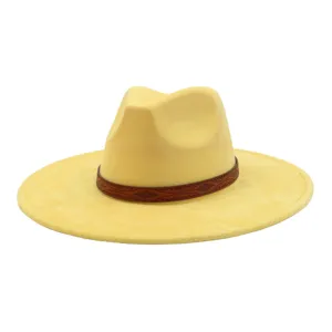 Autumn winter suede fedora hat wide brim jazz hat for women men casual fashion style