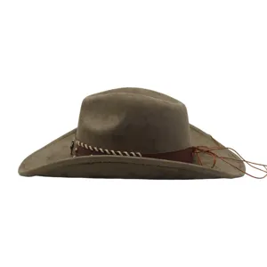 Sombrero de vaquero de ante estilo retro ala ancha fedora sombrero de jazz hombre mujer