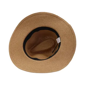 Chapeau de paille d'été à bord de 7cm, chapeau de plage anti-soleil pour hommes et femmes.