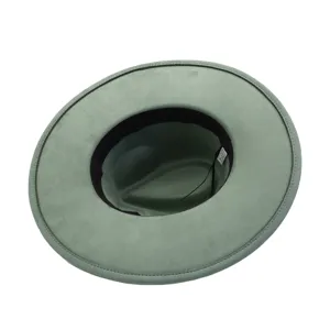 Sombrero fedora de ala ancha para mujeres hombres, sombrero de jazz de fieltro plano.