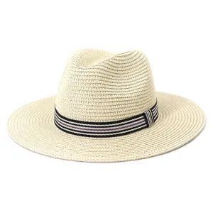 Unisex strand zonnehoed klassieke Britse stijl geweven strooien fedora voor zomer.