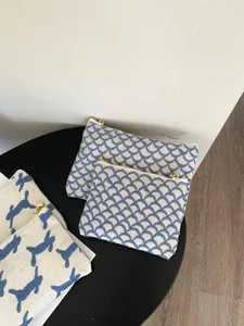 Leinwand Reißverschlusstasche, süße bestickte Kosmetiktasche, tragbare Münzbörse.