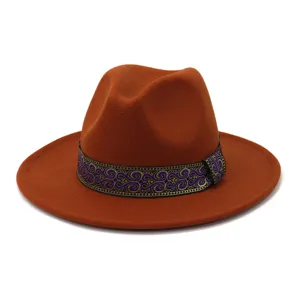 Sombrero fedora de moda otoño invierno para hombre mujer, sombrero jazz fieltro lana.