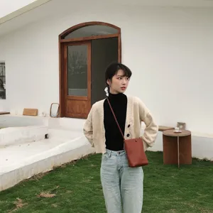 Elegante Damen PU Leder Umhängetasche, minimalistische kleine Schultertasche für den Alltag.