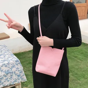 Minimalistische rosa PU Leder Umhängetasche für Damen, schicke Handtasche für Alltag.