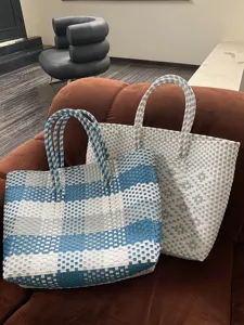Grote geweven zomer shopper tas casual schoudertas strand mand tas voor dames dagelijks