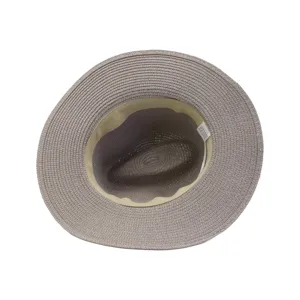 Classic straw sun hat for spring and summer, wide flat brim fedora hat for men and women daily use.