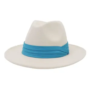 Cappello Fedora in lana da uomo e donna tesa larga cappello da jazz autunno inverno elegante