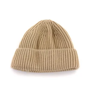 Bonnet en tricot chaud pour hiver, bonnet côtelé uni et décontracté pour hommes et femmes.