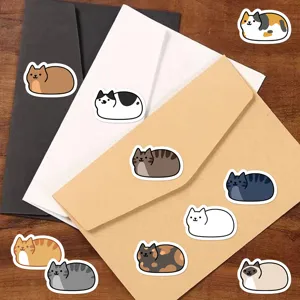 Cute cat loaf decorative stickers roll for journaling, diary scrapbooking and cute crafts.