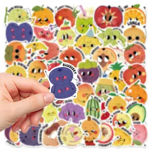 Cute cartoon fruit stickers waterproof vinyl decal pack for laptop journal scrapbooking crafts 50pcs