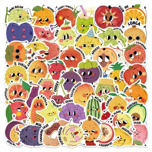 Cartoon Fruit Stickers Waterproof Picture Book Style Decals For Laptop Hand Ledger Desktop Decoration Student Toy