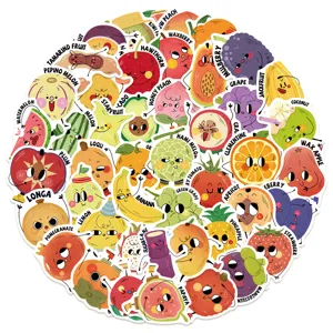 50pcs cute cartoon fruit stickers pack waterproof vinyl decals for laptop scrapbooking decor