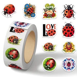 Cute Cartoon Ladybug Roll Stickers Decorative Adhesive Decals For Journal Scrapbook Guitar Skateboard Tablet Decor