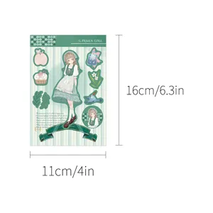 Cute anime girl decorative stickers diy aesthetic stationery scrapbooking sticker sheet