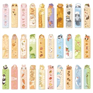 Cute animal ruler bookmarks, 30 pieces set with 10cm scale, creative stationery for reading.