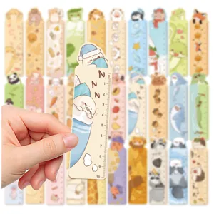 Cute animal ruler bookmark 30pcs creative student stationery reading page marker lovely cartoon gift.