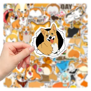 Χαριτωμένα αδιάβροχα αυτοκόλλητα Corgi για αποσκευές φορητό υπολογιστή διακόσμηση skate