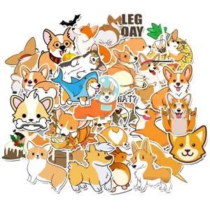 Χαριτωμένα αυτοκόλλητα corgi αδιάβλητα για φορητό υπολογιστή βαλίτσα 50 τμχ