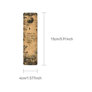 Vintage dark motivational text bookmark, gothic aesthetic paper page marker for books, 15x4cm