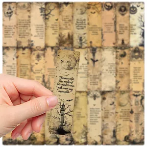 Vintage dark motivational quote bookmarks 30pcs set decorative page markers for book lovers