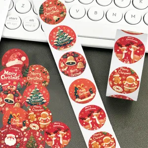 Christmas Cartoon Decorative Stickers Cute Santa Claus Elk Reindeer Decals For Water Bottle Phone Envelope