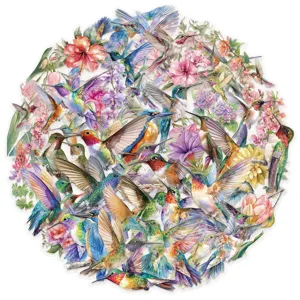 Watercolor hummingbird floral detailed sticker design for journaling, laptops and decoration.