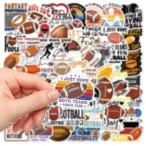 50 pcs waterproof football stickers sports vinyl decals for skateboard laptop suitcase