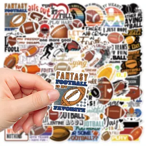 Football stickers set, 50pcs waterproof vinyl decals for laptop, skateboard, guitar case.