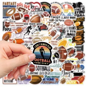50 Pcs American Football Stickers Waterproof Vinyl Decals for Laptop Skateboard