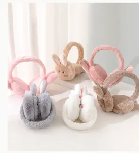 Schattige pluche konijnenoor oorbeschermers winter warme orenwarmers pluizig zacht gezellig voor dames