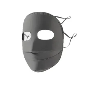 Grey sun protection face mask UV protection breathable ice silk faceini for outdoor cycling