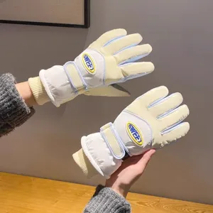 Winter thermal cycling gloves for women windproof waterproof plush lined touch screen.