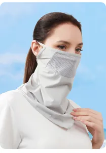 Sun protection face mask for women, breathable mesh neck gaiter UV blocking for outdoor sports.
