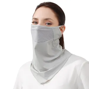 Women Sun Protection Face Mask UV Protection Breathable Mesh Half Face Cover Summer Outdoor Sports Neck Shield Veil