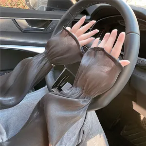 Women summer thin breathable sun protection sleeves driving anti-uv ice silk arm sleeves