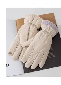Women winter thick warm gloves windproof touch screen stylish fleece lined mittens pair