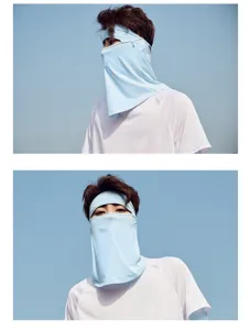 Men's breathable sun protection face mask full face UV shield for outdoor cycling driving summer.