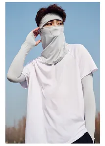Sun protection face mask and sleeve set for summer outdoor driving and cycling activities.